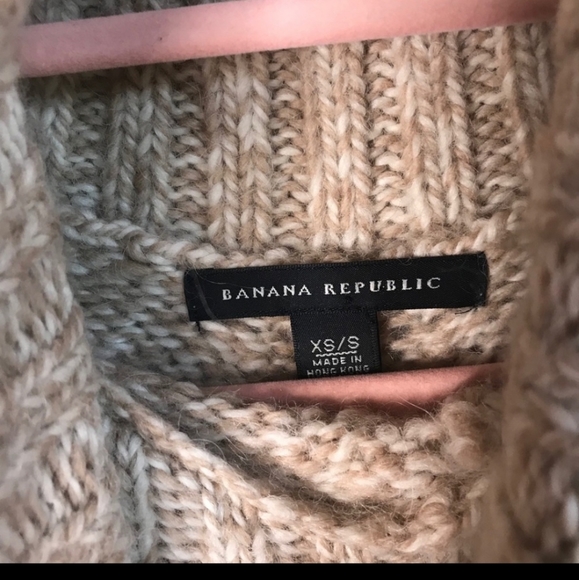 Banana Republic Wool Alpaca Chevron Fringe Poncho - Picture 3 of 7